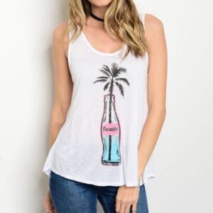 Paradise Palm Tree Graphic Tank Top 